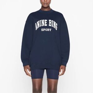 Anine Bing Sport Tyler crew neck sweatshirt navy medium